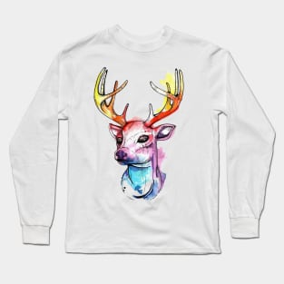Watercolor Deer Long Sleeve T-Shirt